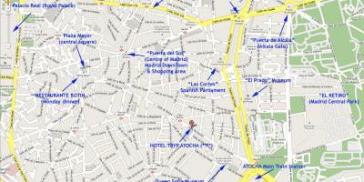 Carte du centre de Madrid, Espagne