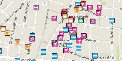 Le quartier Gay de Madrid carte