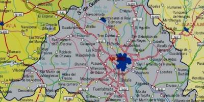 Une carte de Madrid