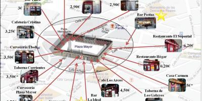 La carte de Madrid, la rue commerçante