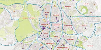 La carte de Madrid barrios