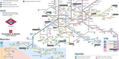 Madrid la station de métro la carte