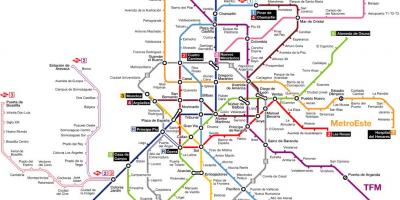 Le métro de Madrid carte