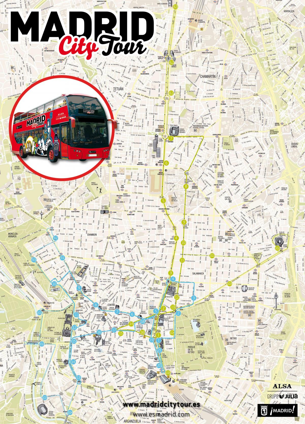 Madrid bus touristique carte