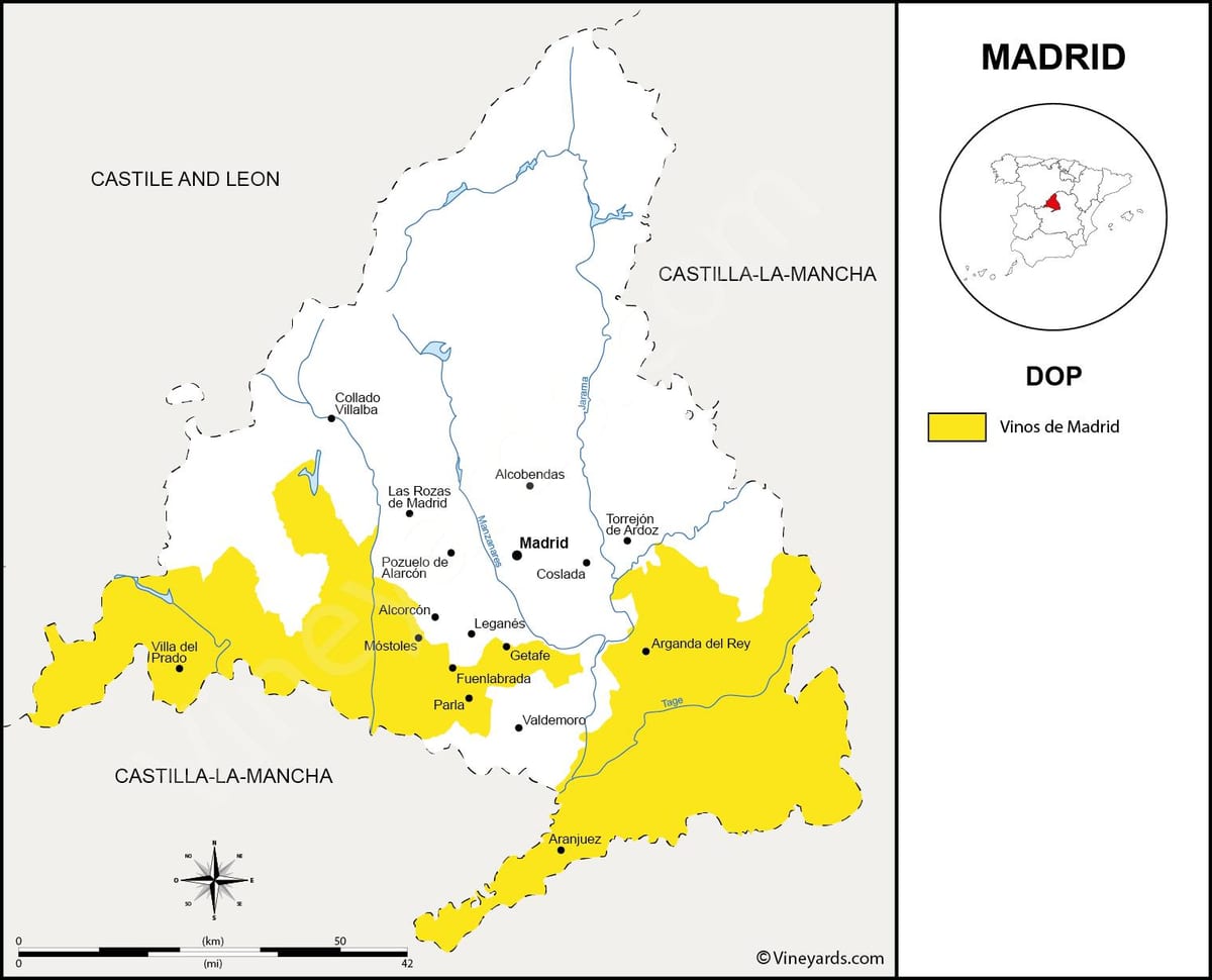 carte de la région de Madrid
