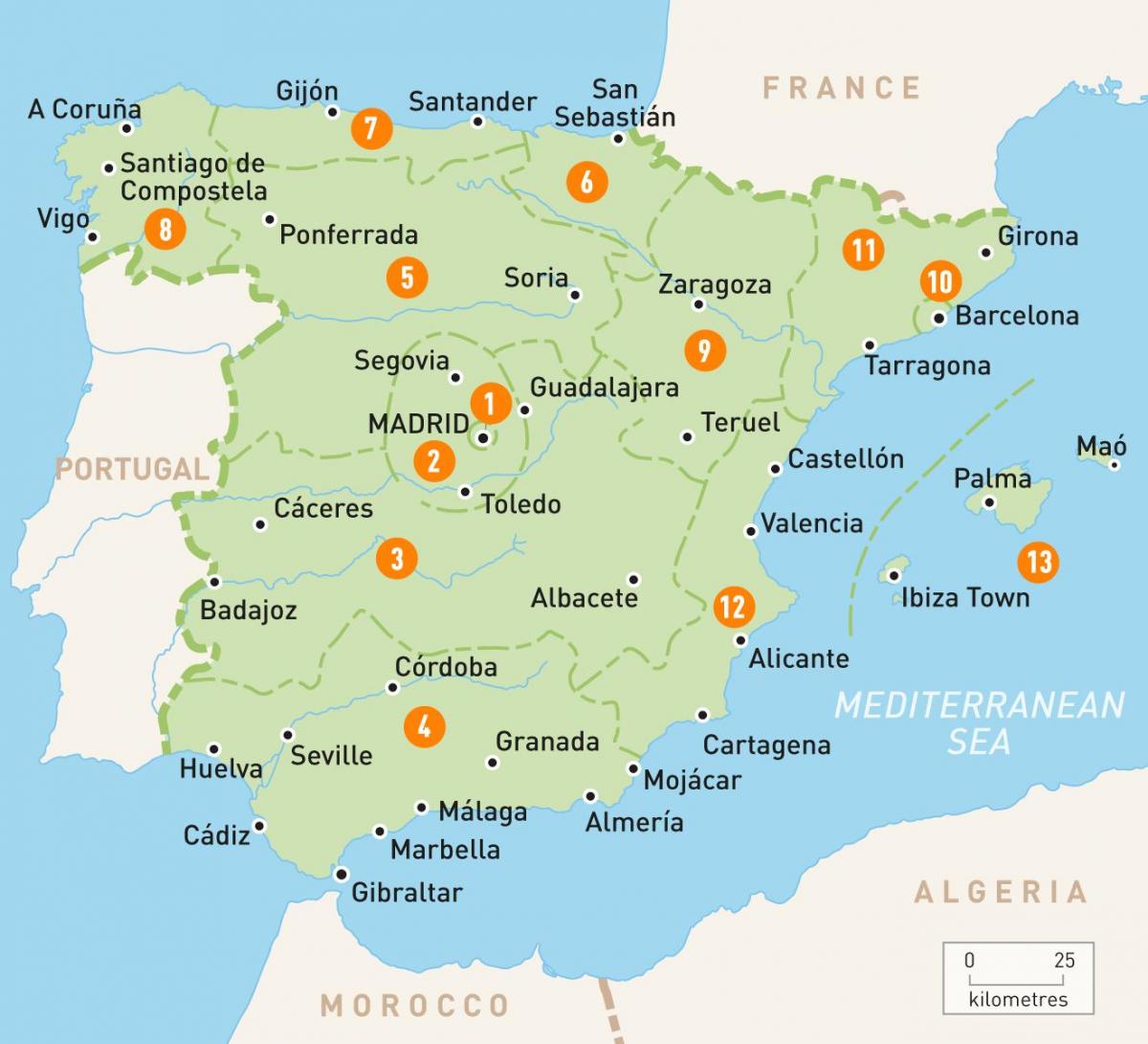 carte de la région de Madrid