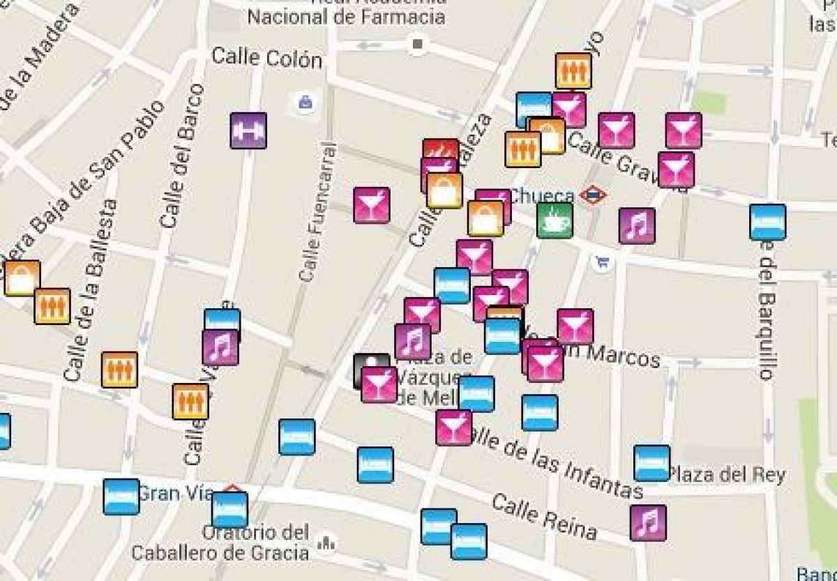 le quartier gay de Madrid carte