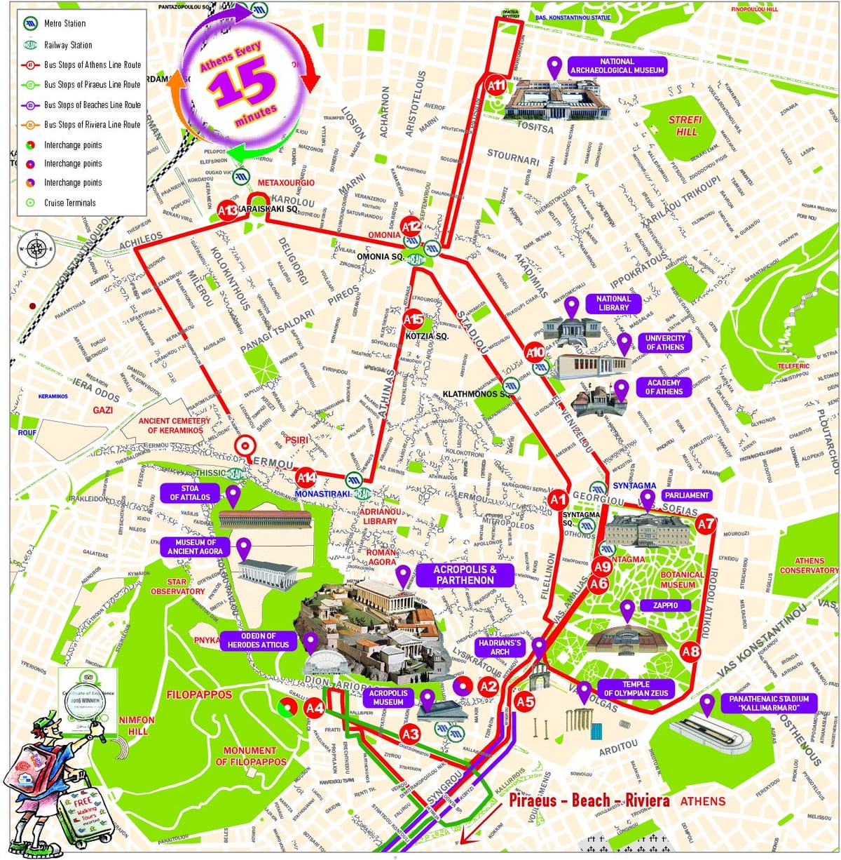 Madrid hop on hop off la carte de l'itinéraire