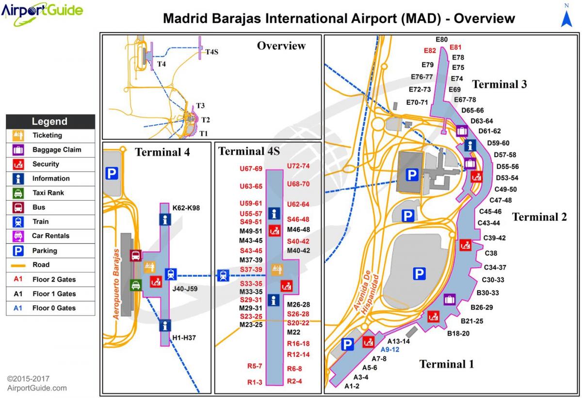 la carte de Madrid, Espagne aéroport
