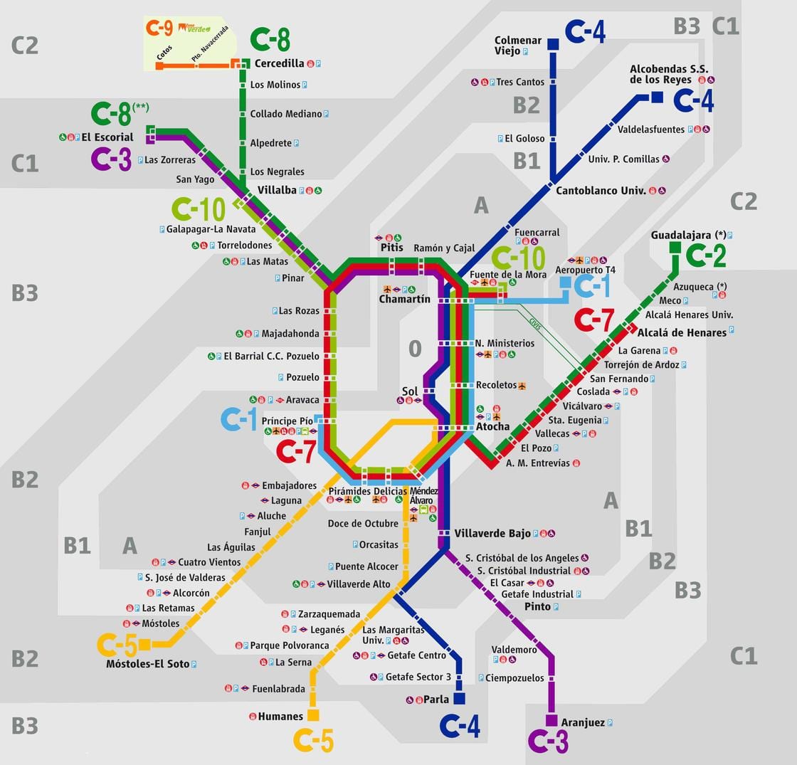 la carte de Madrid atocha gare