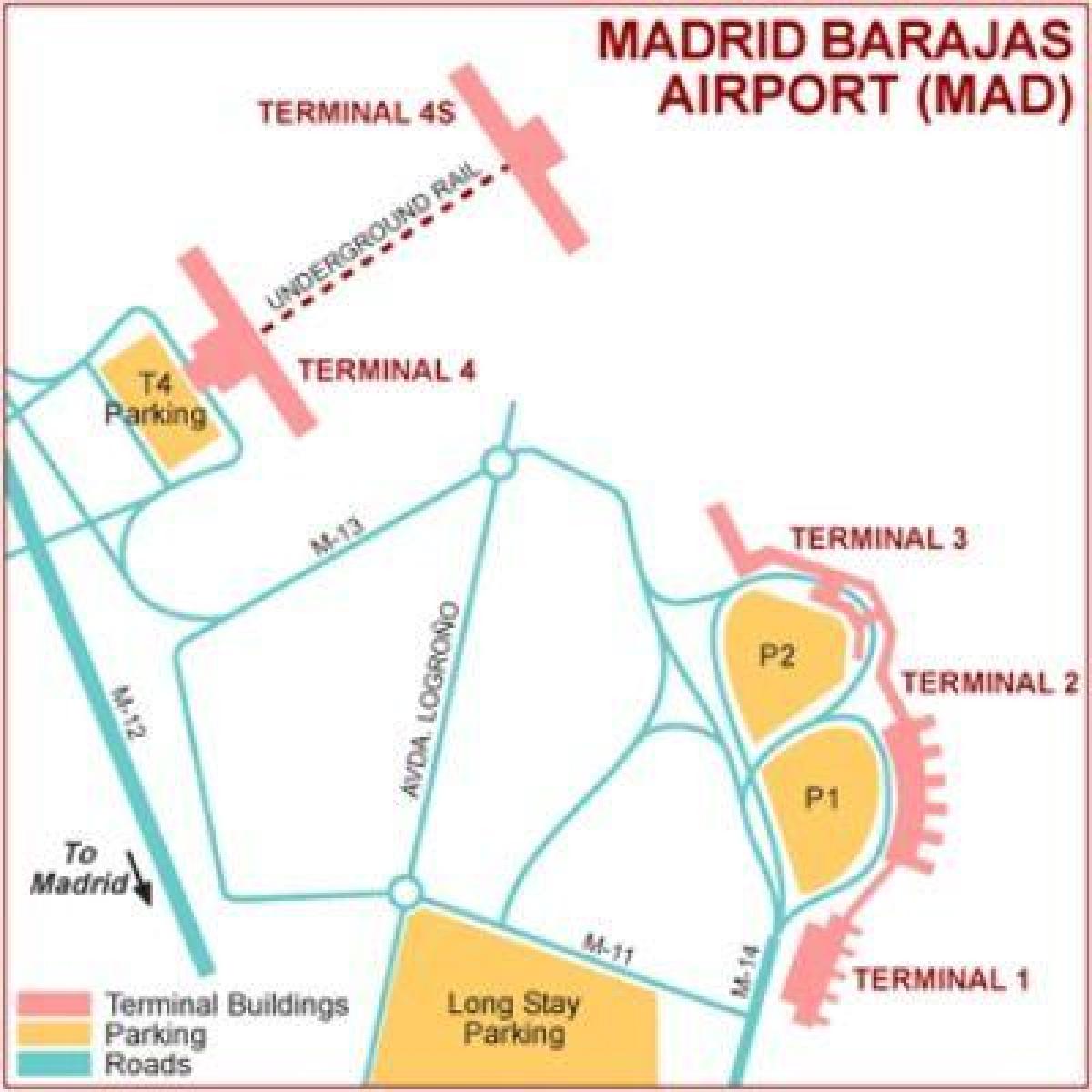 L'aéroport de Madrid terminal carte