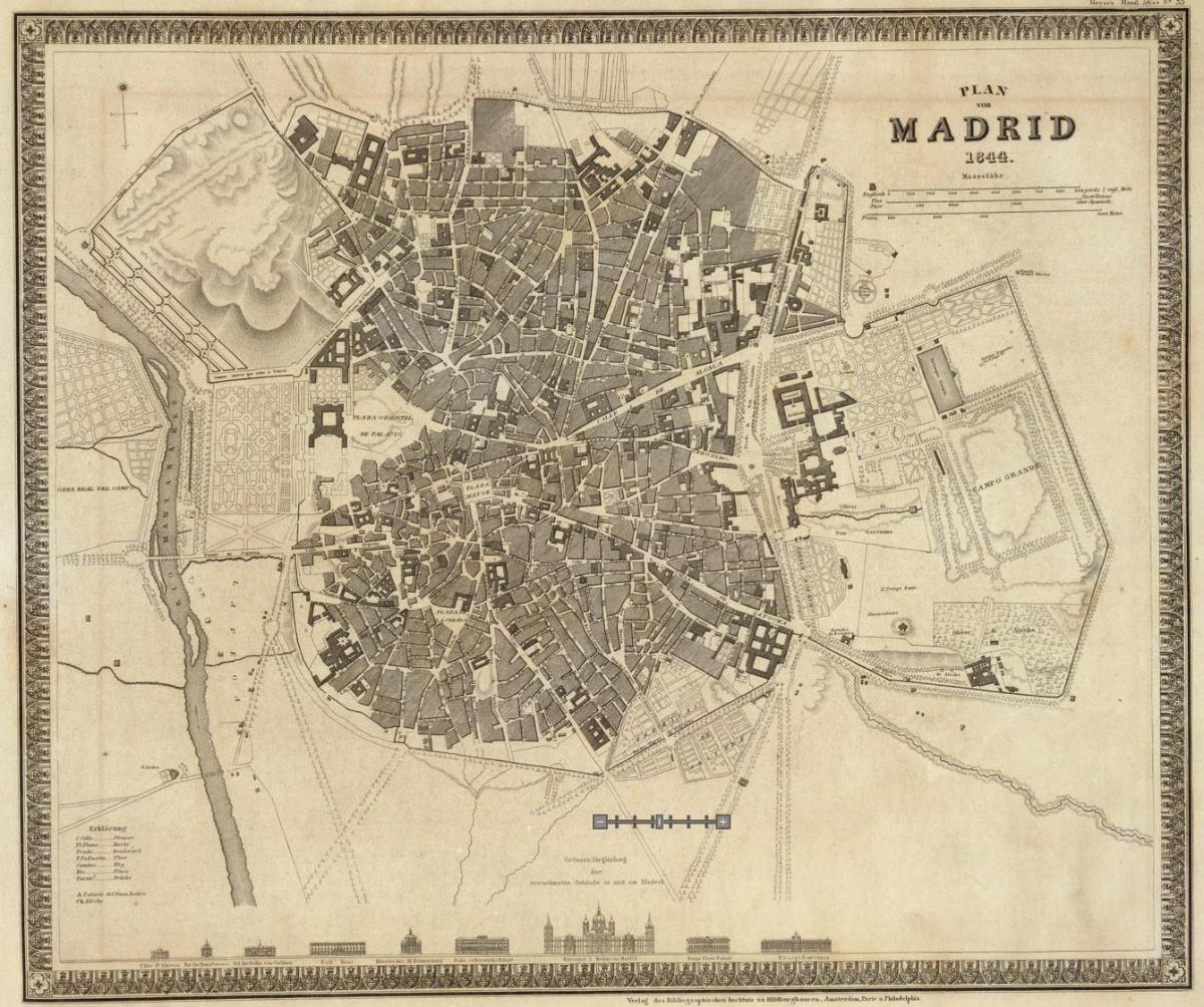 la carte de Madrid, de la vieille ville