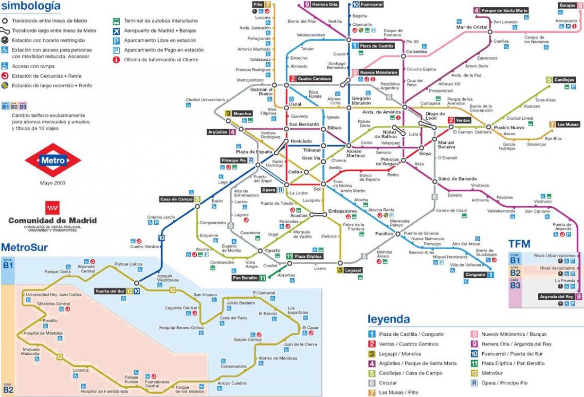 Madrid la station de métro la carte