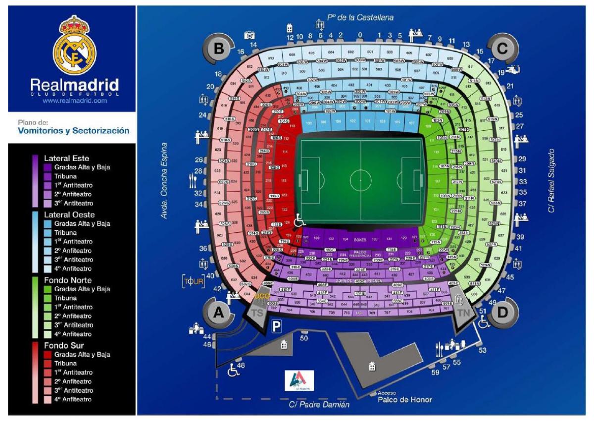 carte de real Madrid stadium