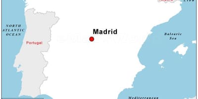 Carte de la capitale de l'Espagne