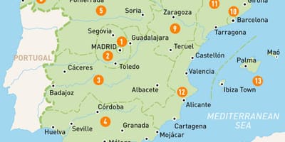 Carte de la région de Madrid