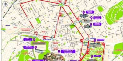 Madrid hop on hop off la carte de l'itinéraire