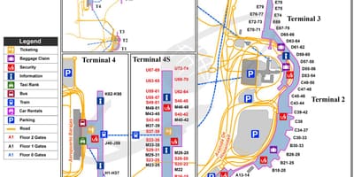 La carte de Madrid, Espagne aéroport